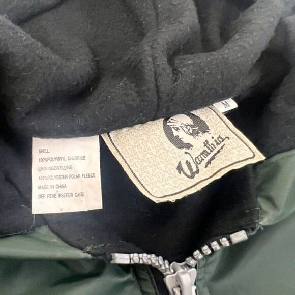 Vintage 90s Zip Up Raincoat San Francisco Embroidered Mens Fleece Lined Green M - Picture 7 of 12